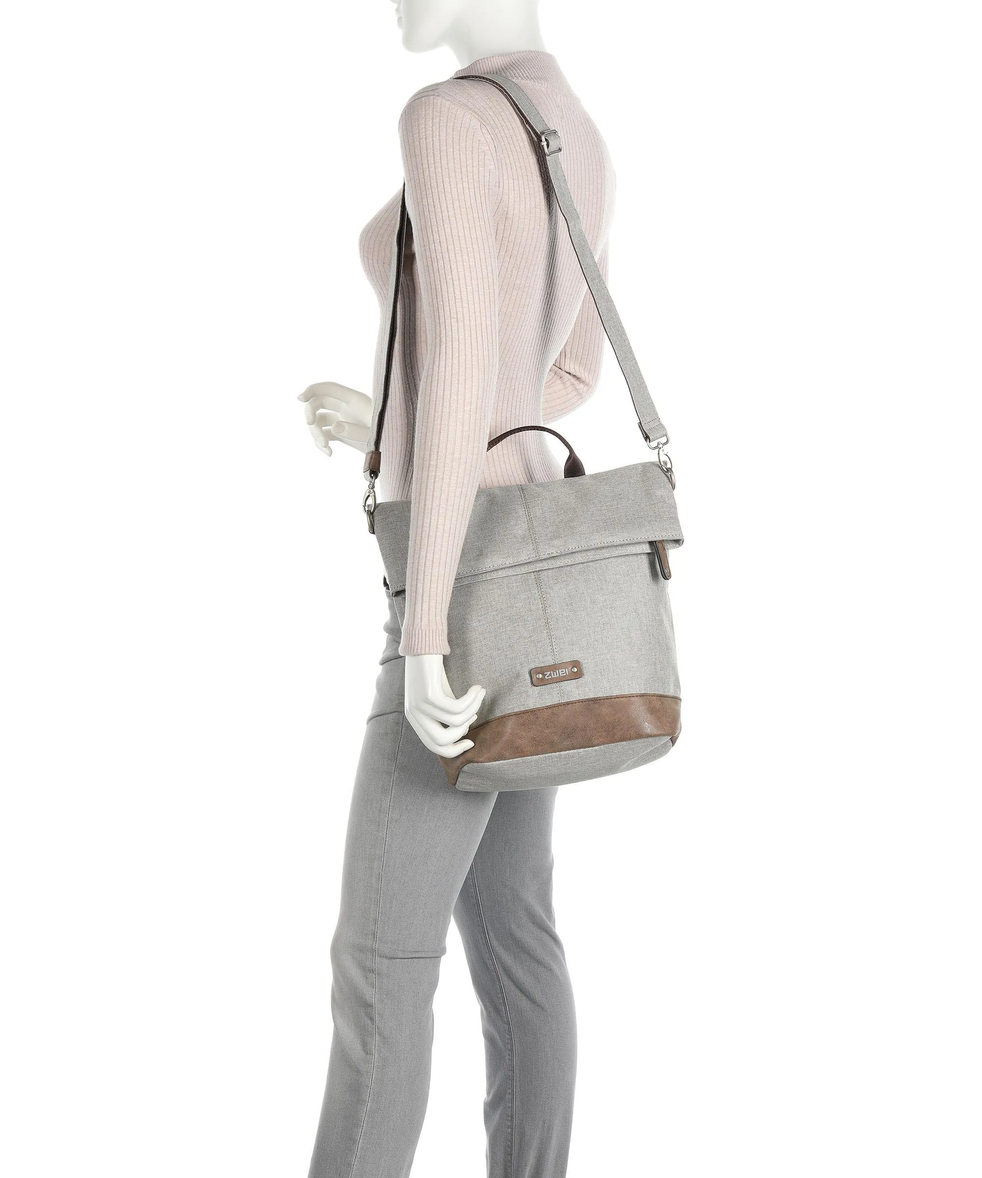  Zwei Olli Cycle OC17 Borsa per portapacchi poliestere, pelle sintetica beige  